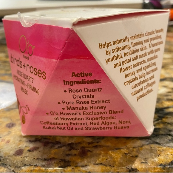 O'o Hawaii Birds + Roses Rose Quartz Hydrating + Firming Mask NWT - Picture 2 of 15